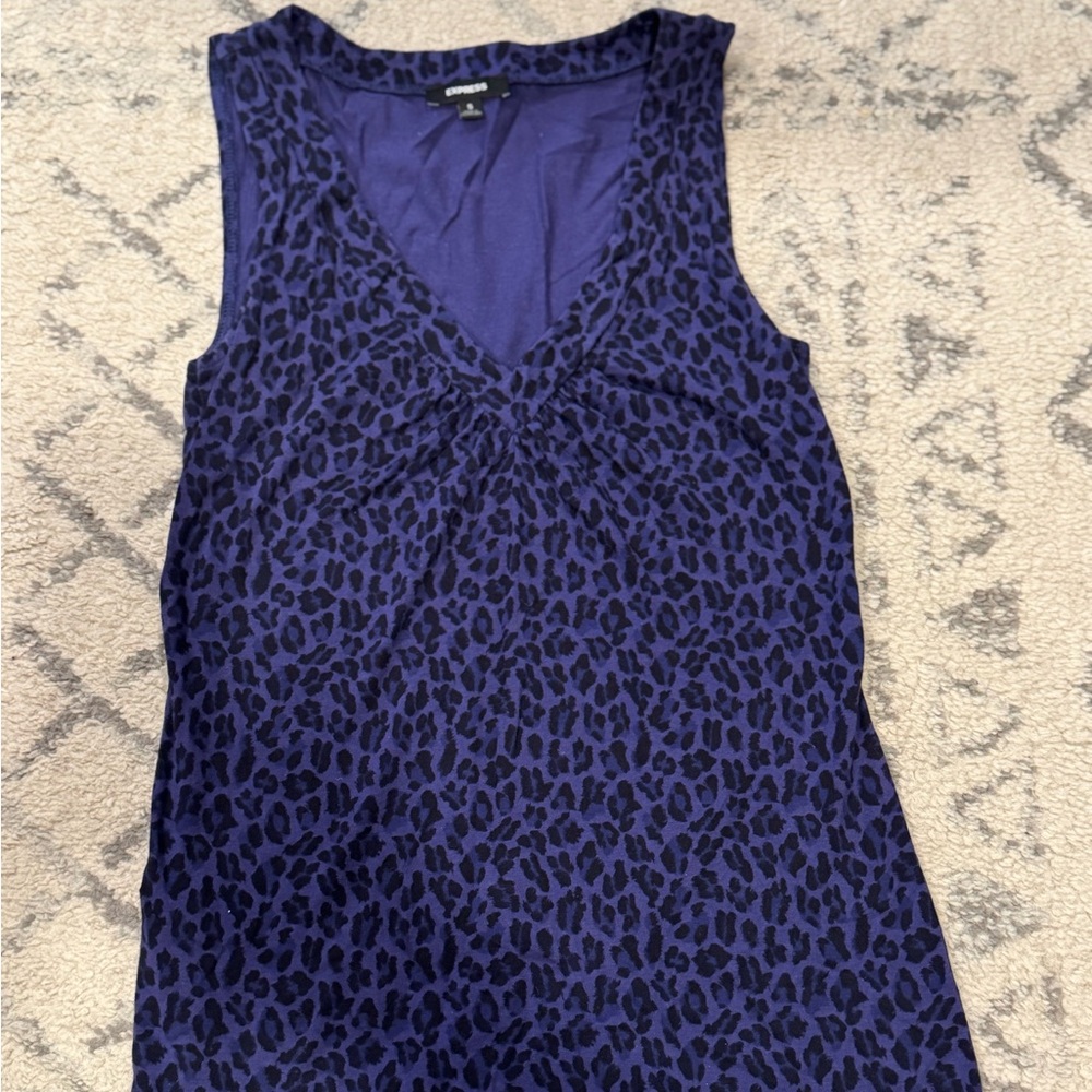Express Purple Cheetah Sleeveless Tank Top